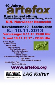 10 Jahre artefox flyer A4